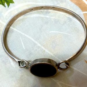 Silver bracelet with stone